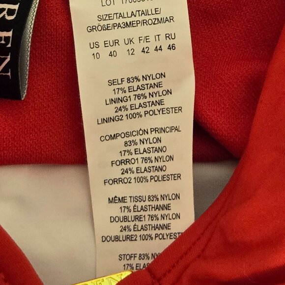 Lauren Ralph Lauren Ring-Detail Over The Shoulder One-Piece Swimsuit Red NWT - Picture 6 of 8